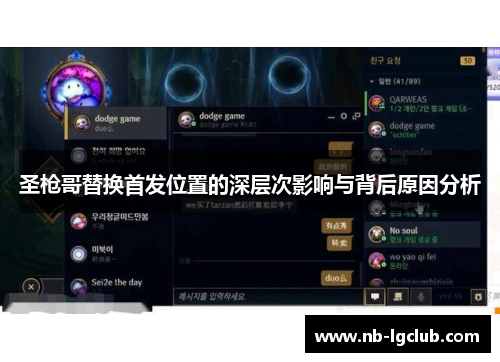 圣枪哥替换首发位置的深层次影响与背后原因分析