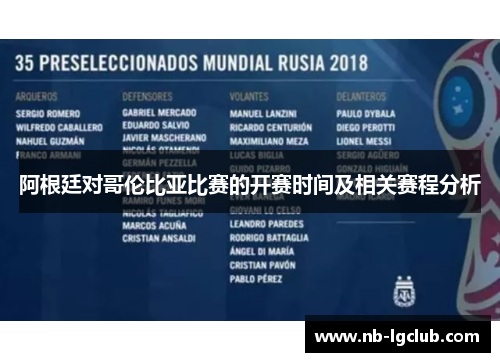 阿根廷对哥伦比亚比赛的开赛时间及相关赛程分析 阿根廷对哥伦比亚比赛的开赛时间及相关赛程分析