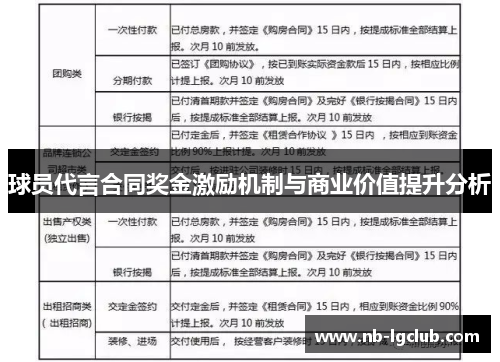 球员代言合同奖金激励机制与商业价值提升分析
